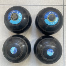 Vintage Set of 4 Rinkmaster Lawn Bowls R.G. Lawrie Black Size 2 or 3 Read Des