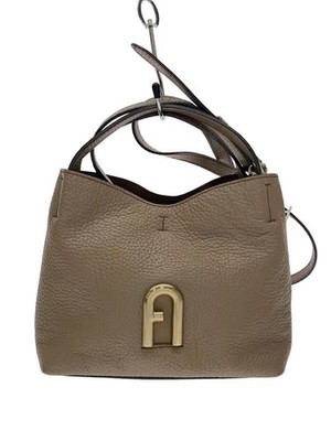 FURLA Primula Mini Hobo Bag, 2-Way Shoulder Bag, Leather, Beige, WB00780