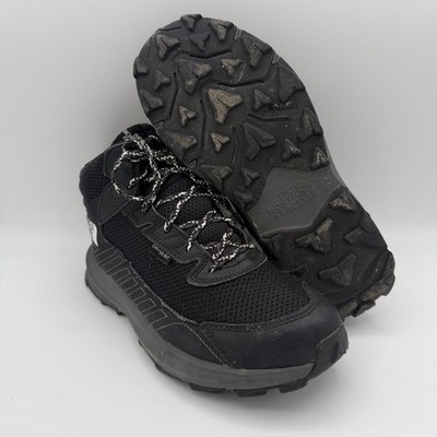 Youth Boys Kids The North Face Fastpack Hiker Mid Waterproof Black Boots Size 7