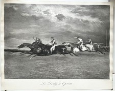 CHEVAUX - "Le Derby à Epsom" (Course de chevaux). 1883.