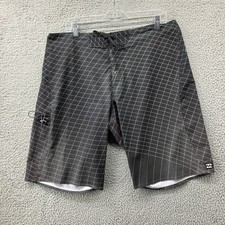 Billabong Upcycler Fluid Pro Mens Board Shorts Black White Grid Size 36 Swim