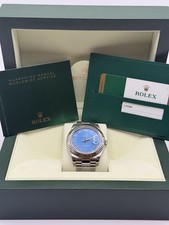 Rolex Datejust II 116334 Azzuro Blue Roman Dial, 41mm, 2016 Box & Papers