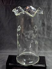 Libbey Rock Sharpe Halifax Etched Floral 2 Qt Pitcher/Vase 11.25"