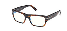 Tom Ford FT6034 B 056 Coloured Havana Blue Block Rectangular Men's Eyeglasses