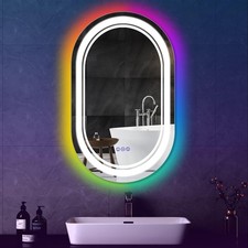 32X20 inch LED Bathroom Mirror with RGB  Backlit Front Light Bathroom Vanity...