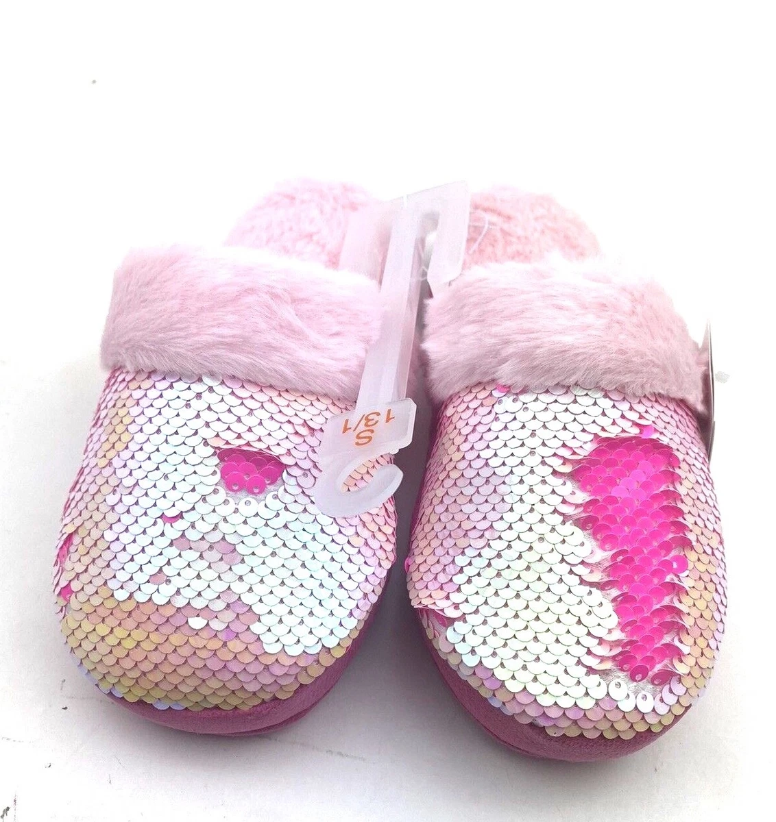 Girls Slippers Shoes Size 13 1 Children Kids Footwear Sequin Pink