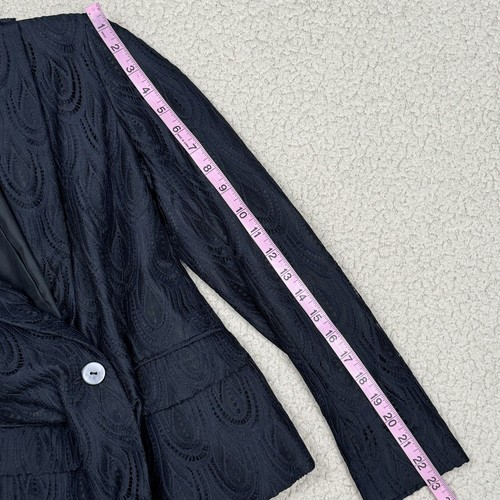 NWT Lilly Pulitzer Two Tone Feather Lace Campbell Blazer Black Blue Size 0 - Picture 7 of 9