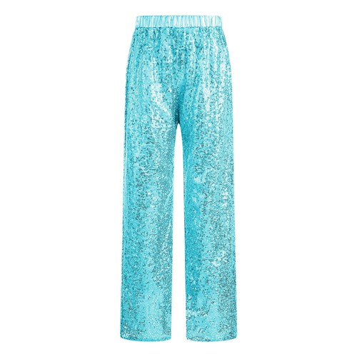 Kids Girls Dance Pants Shiny Sequin Bell-Bottoms Trousers Disco Jazz Hip-Hop - Picture 59 of 80