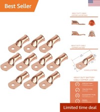 10pcs 4/0 AWG-5/16  M8 Ring Terminals Battery Lugs 0000 Gauge Battery Cable En...