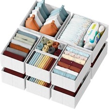 Drawer Organizer Clothes Set Of 12 Whitegrey Dresser Organizer For Nursery Bedro