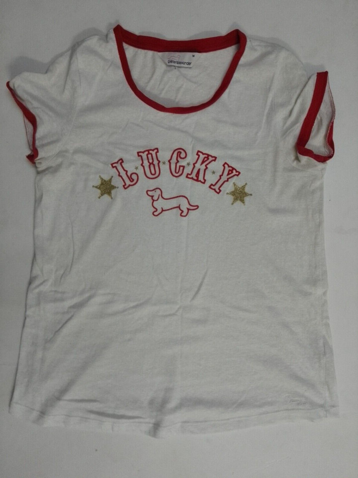 Peter Alexander, Women's/Teen White Polyester Blend T-shirt/Top; Size M.