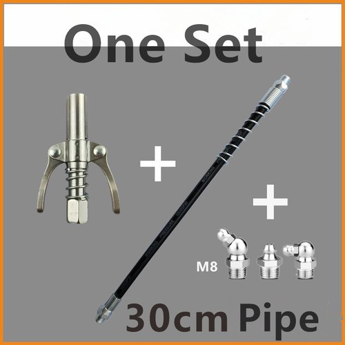 Grease Gun Coupler High Pressure Quick Release Lock Nozzles w/Hose For 1/8"NPT - Picture 12 of 18