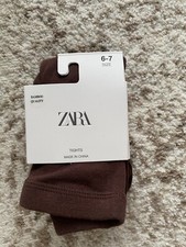 NEW ZARA GIRLS BROWN BAMBOO QUALITY KNIT TIGHTS 6-7 Years