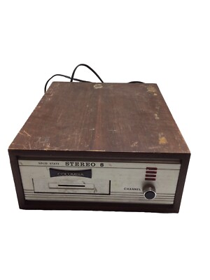 Vintage Columbia 8-Track Stereo Cartridge Deck Solid State Wood Case For Parts #