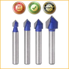 90 DEGREE V GROOVE ROUTER BIT SET Industrial 1/4-Inch Woodworking Cutting Tools