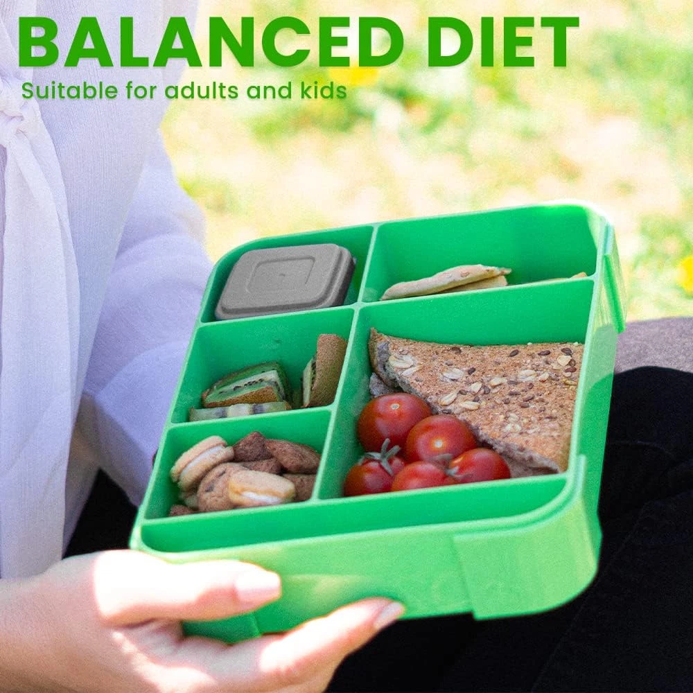 Bento Box Adult,45Oz Leak-Proof Bento Lunch Box with 6 Compartments Cutlery,Lunc
