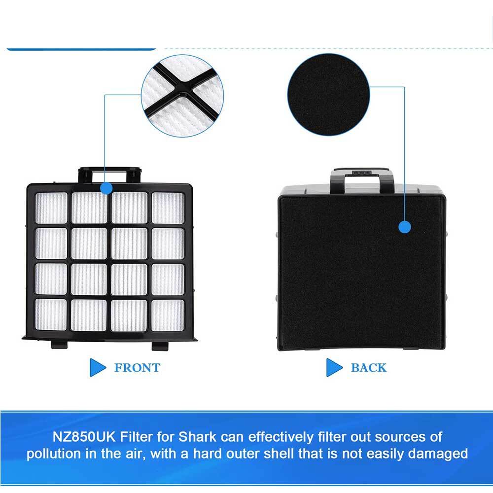 Kit Ricambio Per Aspirapolvere Shark NZ850UK: 1 Spazzola A Rullo Anti-peli + 5 Filtri (1 Tessuto + 4 Schiuma)