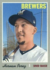 2019 Topps Heritage #332 Hernan Perez Milwaukee Brewers