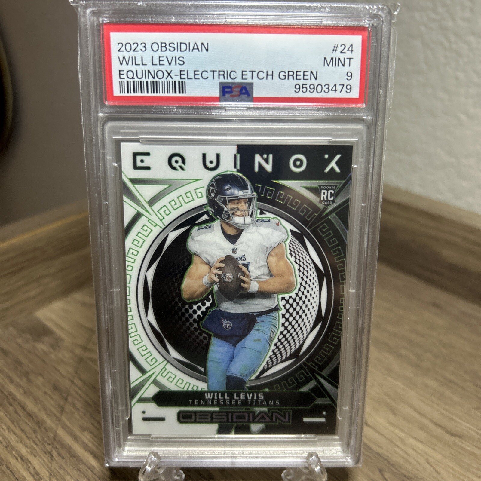 2023 Obsidian - Will Levis Equinox Electric Etch Green 8/35(Jersey Match) PSA 9