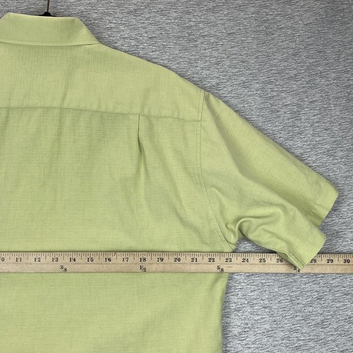 YUCA CHEN Guayabera Embroidered Button-Up Shirt Mens Medium Green Vintage 70's - Picture 12 of 12