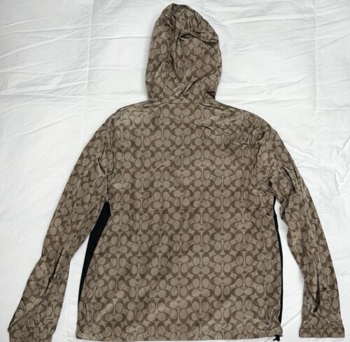 Coach Signature Monogram Logo Windbreaker Jacket Hoodie Sweater Puffer Medium - Picture 3 of 6