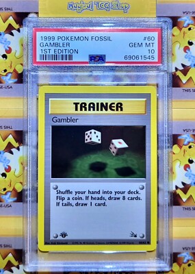 Pokemon Gambler Fossil Set 1st Edition Common 60/62 WOTC 1999 PSA 