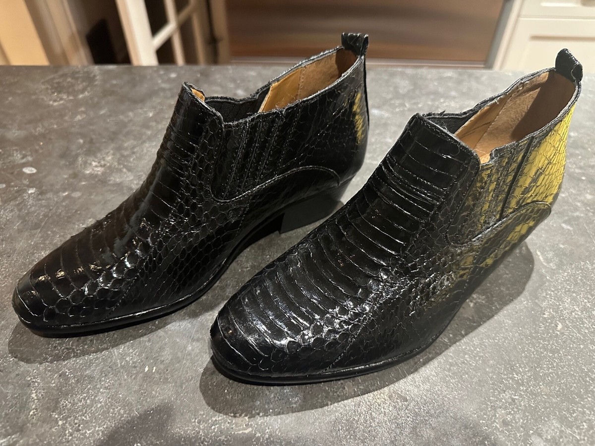 GIORGIO BRUTINI Jarrett Genuine Snakeskin Chelsea Boots Shoes Men's Sz 7/7M  NEW