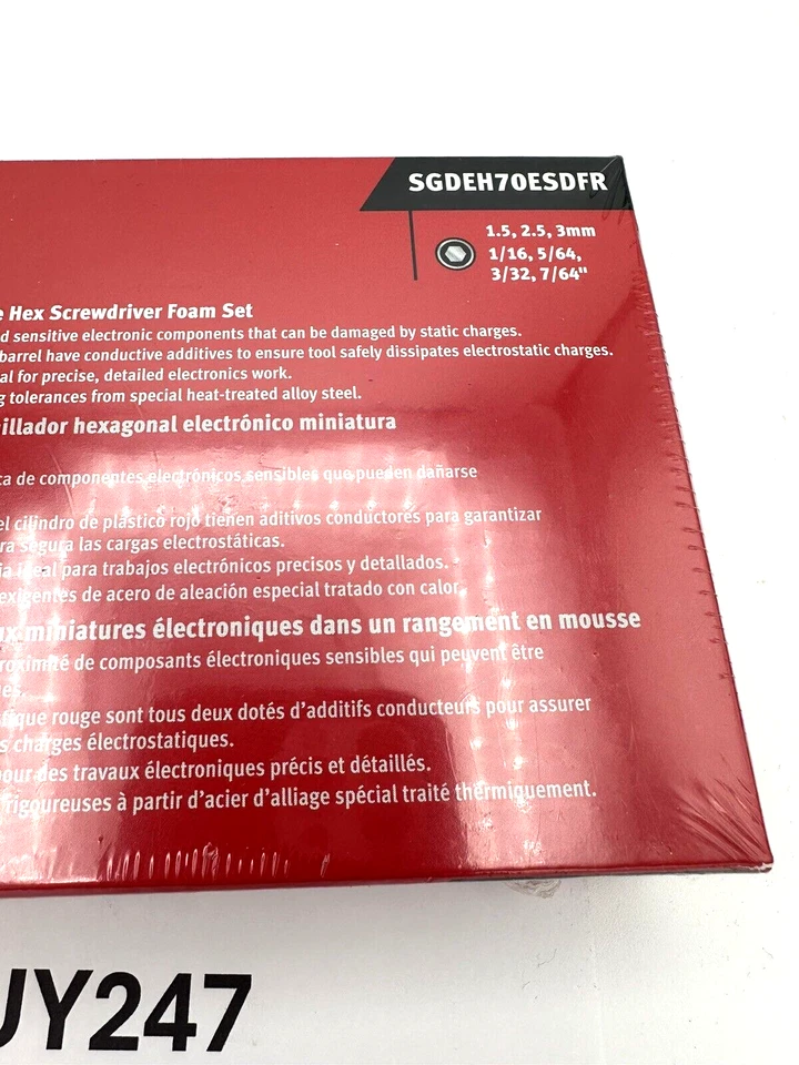SNAP ON TOOL 7Pc Electronic Miniature Hex Screwdriver RED FOAM Set SGDEH70ESDF+ - Image 4 of 4
