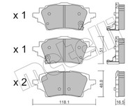Metelli BremsbeläGe Bremsbelegsatz Hinten FüR Toyota Corolla SchräGheck