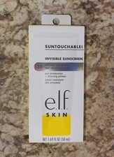 ELF SUNTOUCHABLE INVISIBLE SUNSCREEN + BLURRING PRIMER 1.69 FL OZ (50 ML) NEW