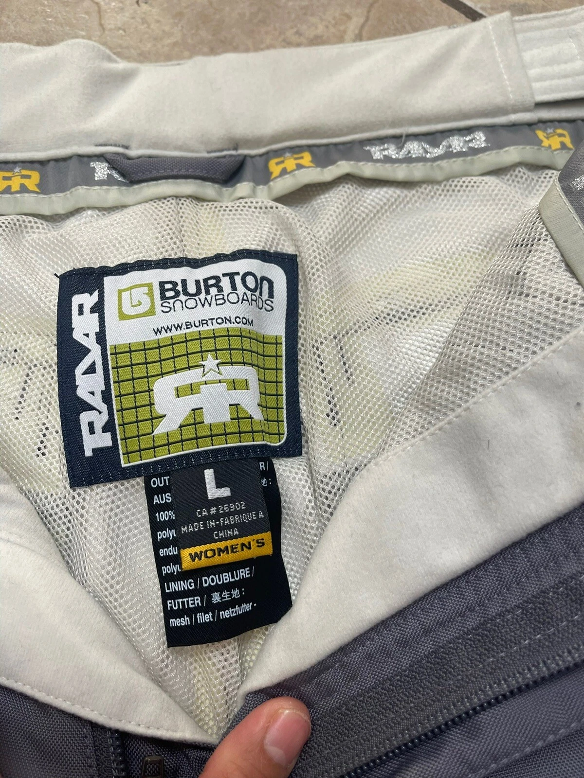burton radar snowboard ski lined adjust waist pants