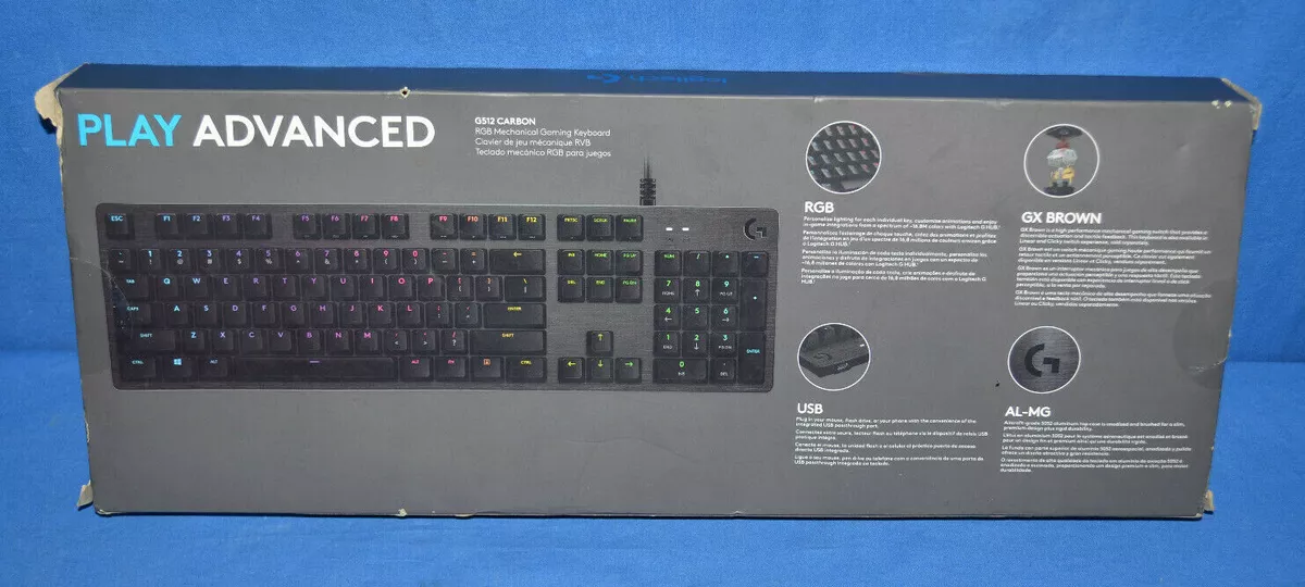 Logitech G512 CARBON LIGHTSYNC RGB Mechanical Gaming Keyboard with GX Brown  switches and USB passthrough - Tactile