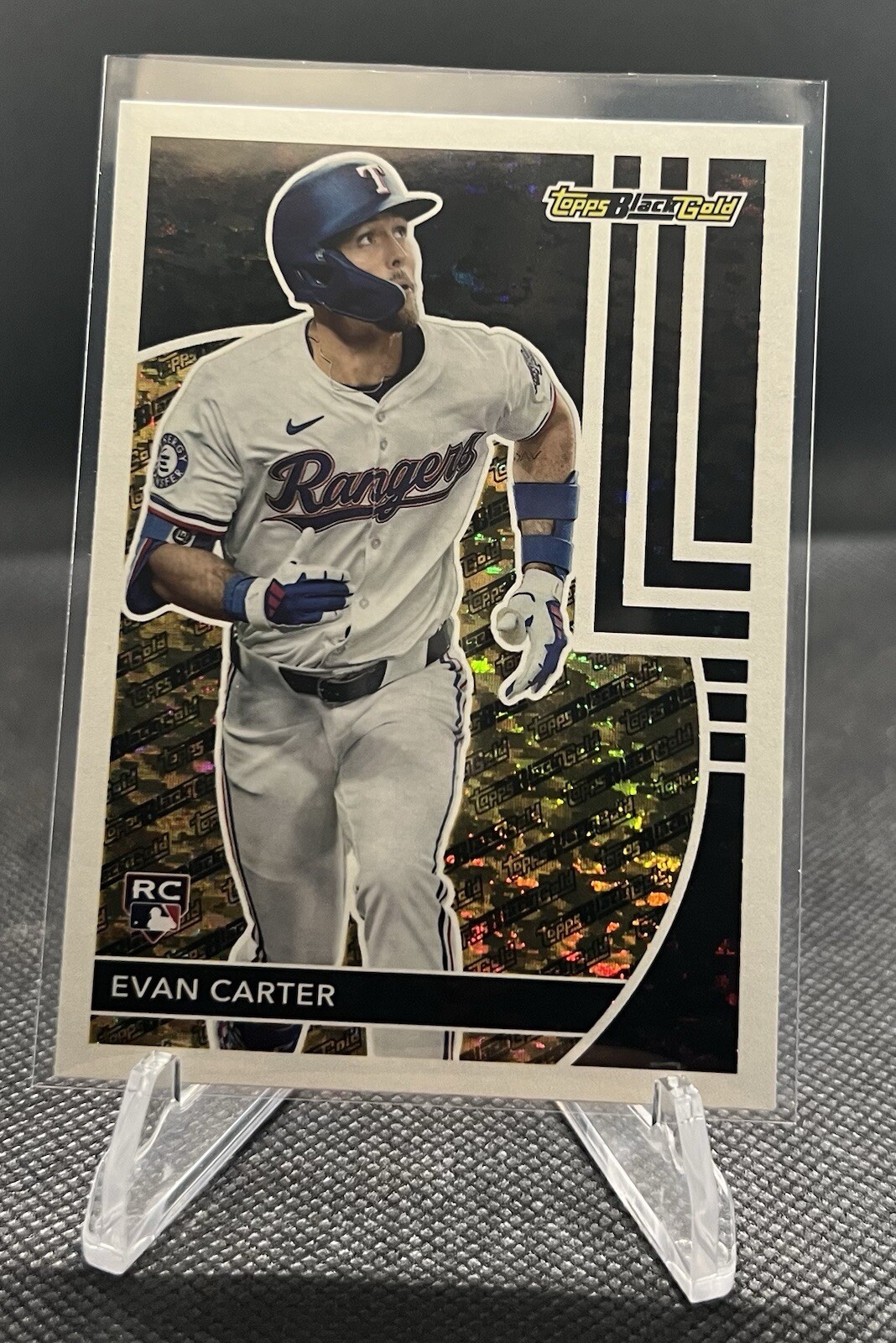 2024 Topps Update Evan Carter #BG-14 Topps Black Gold RC Texas Rangers