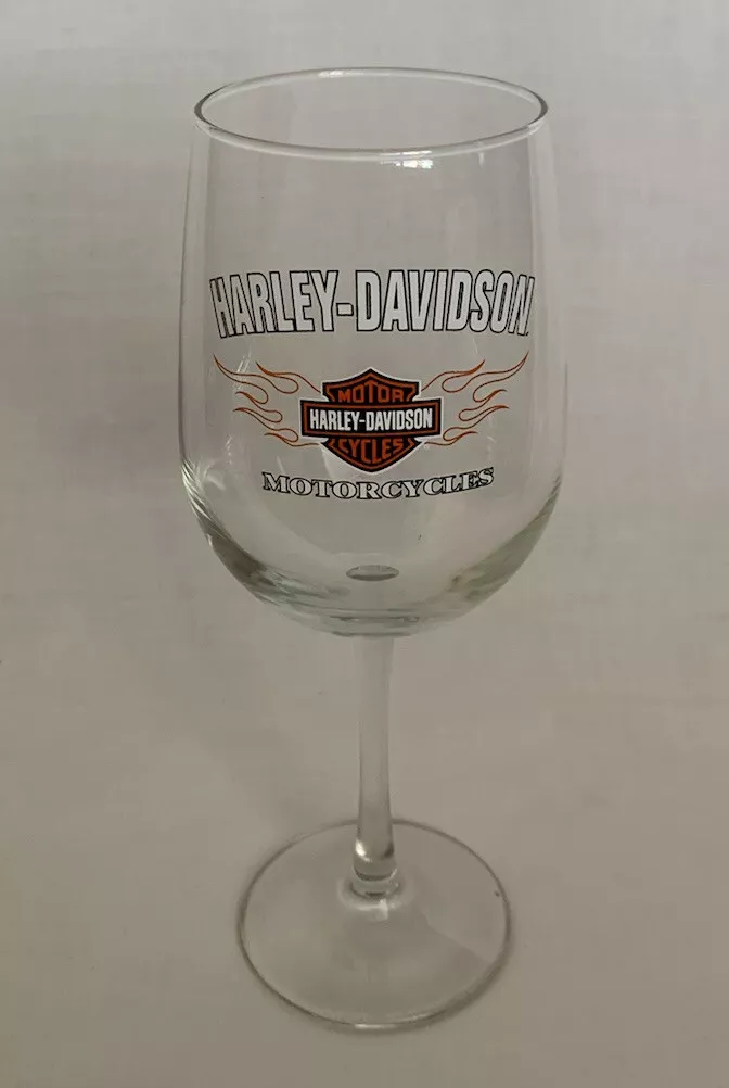 Harley Davidson Logo Stem Wine Glass Licensed Large