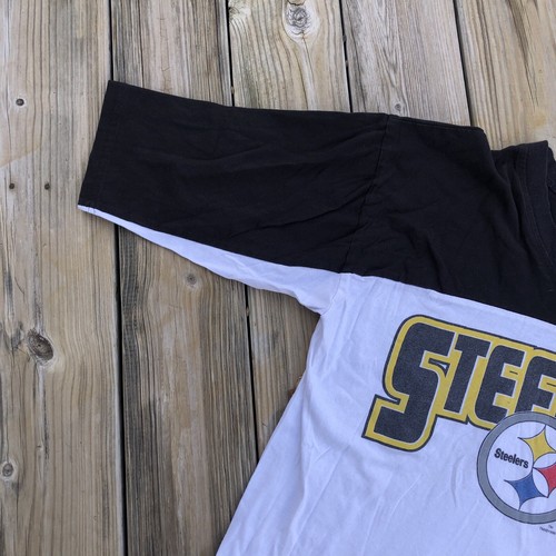 Vintage 1996 NFL Pittsburgh Steelers 3/4 Sleeve V Neck Shirt Mens Size L - Picture 5 of 8