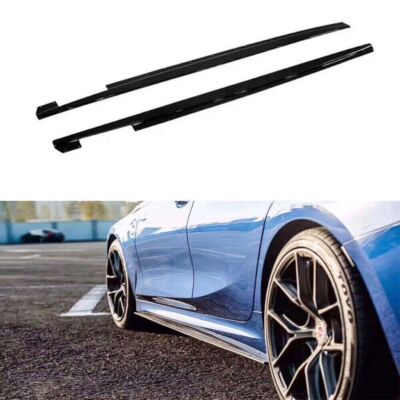 2PCS Side Skirt for BMW 3 G20 G28 2020-2022 Upgrade to AC Look Black