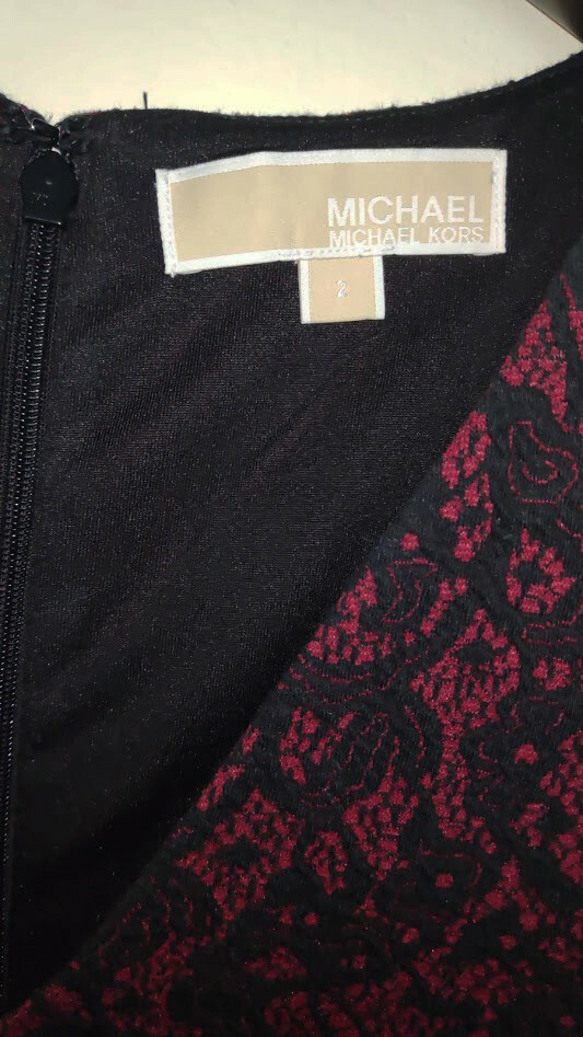 MICHAEL KORS Black and Red Lace Dress XS RRP £175 image 4