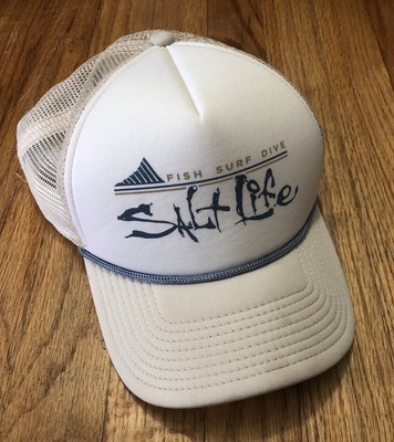 Salt Life Live Salty White Navy Mesh 