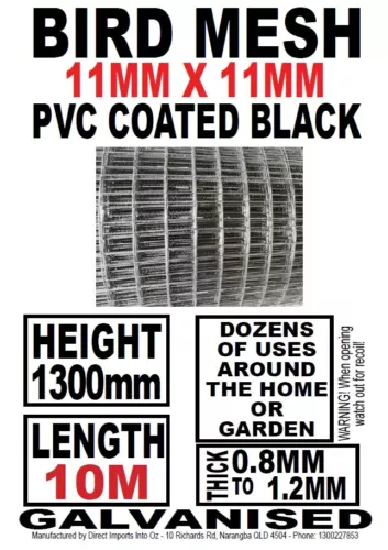 Vermin Birds Snake Mesh Black Gal Wire Mesh 990h 1220h 6x6x 1mm 5-25mRoll Mouse - Picture 23 of 26