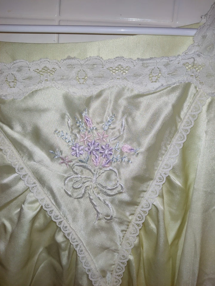 Vestido de noche amarillo vintage Cottage Core mangas de hadas grande por Deena hecho en EE. UU. Foto 2 de 4