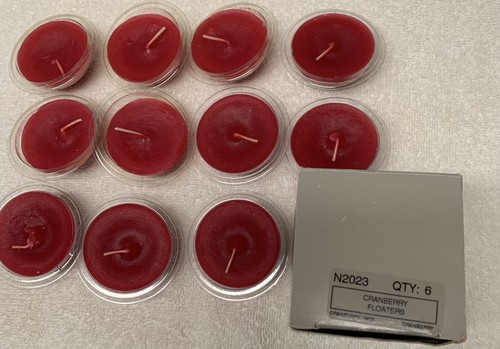 PartyLite 11 FLOATING CANDLES red 2” floaters Cranberry Scented N2032 NOS new - Picture 3 of 4