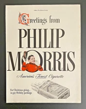 1941 Vintage Print Ad WWII Philip Morris Cigarettes Christmas Bellhop