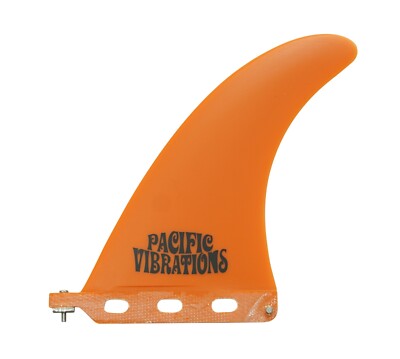 Pacific Vibrations PROGRESSIVE longboard surfboard Fin 7  Center  Orange