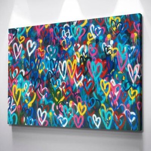 Love Hearts Graffiti Banksy Print Banksy Poster Banksy Art Canvas Wall Art Ebay