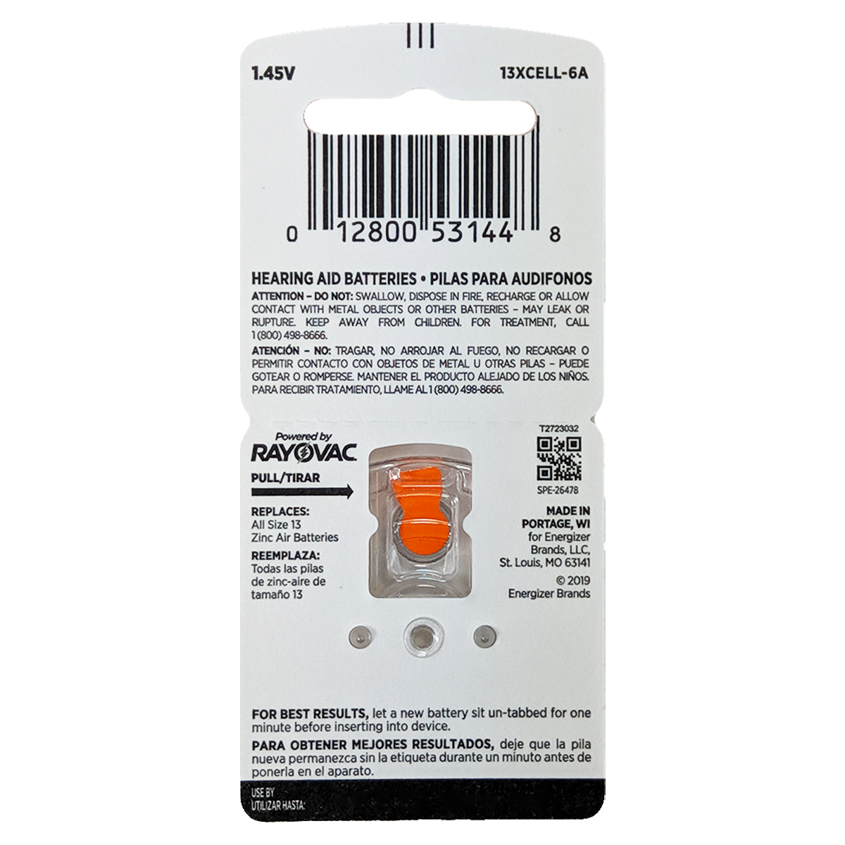 Rayovac Xcell Size 13 Zinc Air Hearing Aid Batteries (60 Pack) eBay