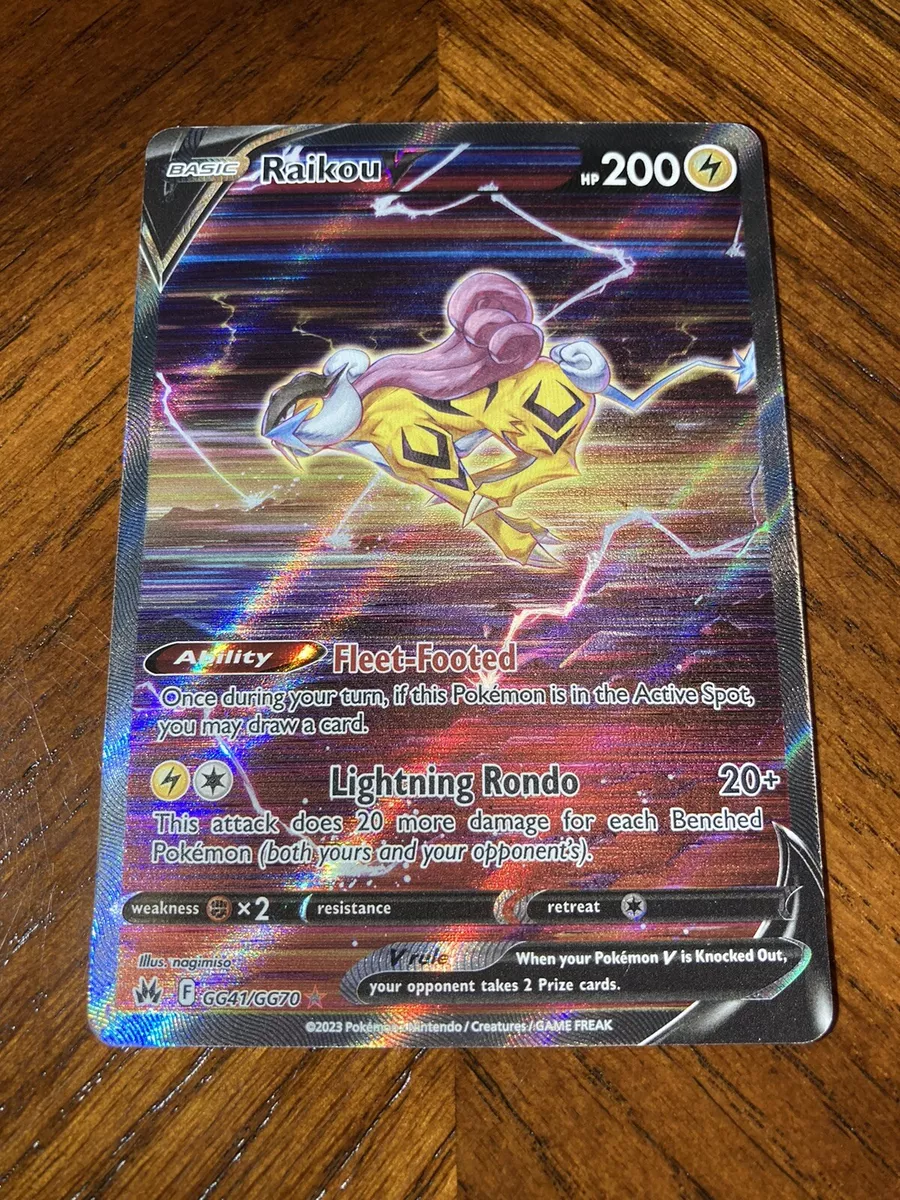 Raikou V GG41/GG70 Ultra Rare Holo - Crown Zenith Pokemon TCG Full Art Mint