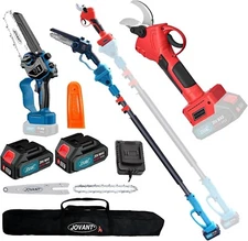 3-in-1 Electric Pole Pruning Shears & pole saws with 9ft (15ft Reach) Pole