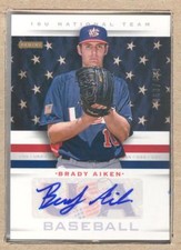 Brady Aiken 1 2013 USA Baseball 18U National Team Autograph Auto 063/499