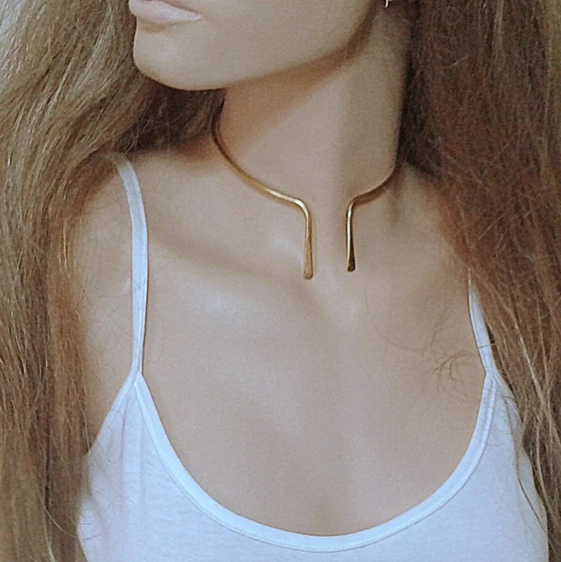 Golden Geometric Cuff Necklace with matching Earrings - KC100697 – Kaya  Online