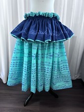 NEW OCEAN BLUE HAWAIIAN PAU PA'U HULA SKIRT RUFFLE STYLE